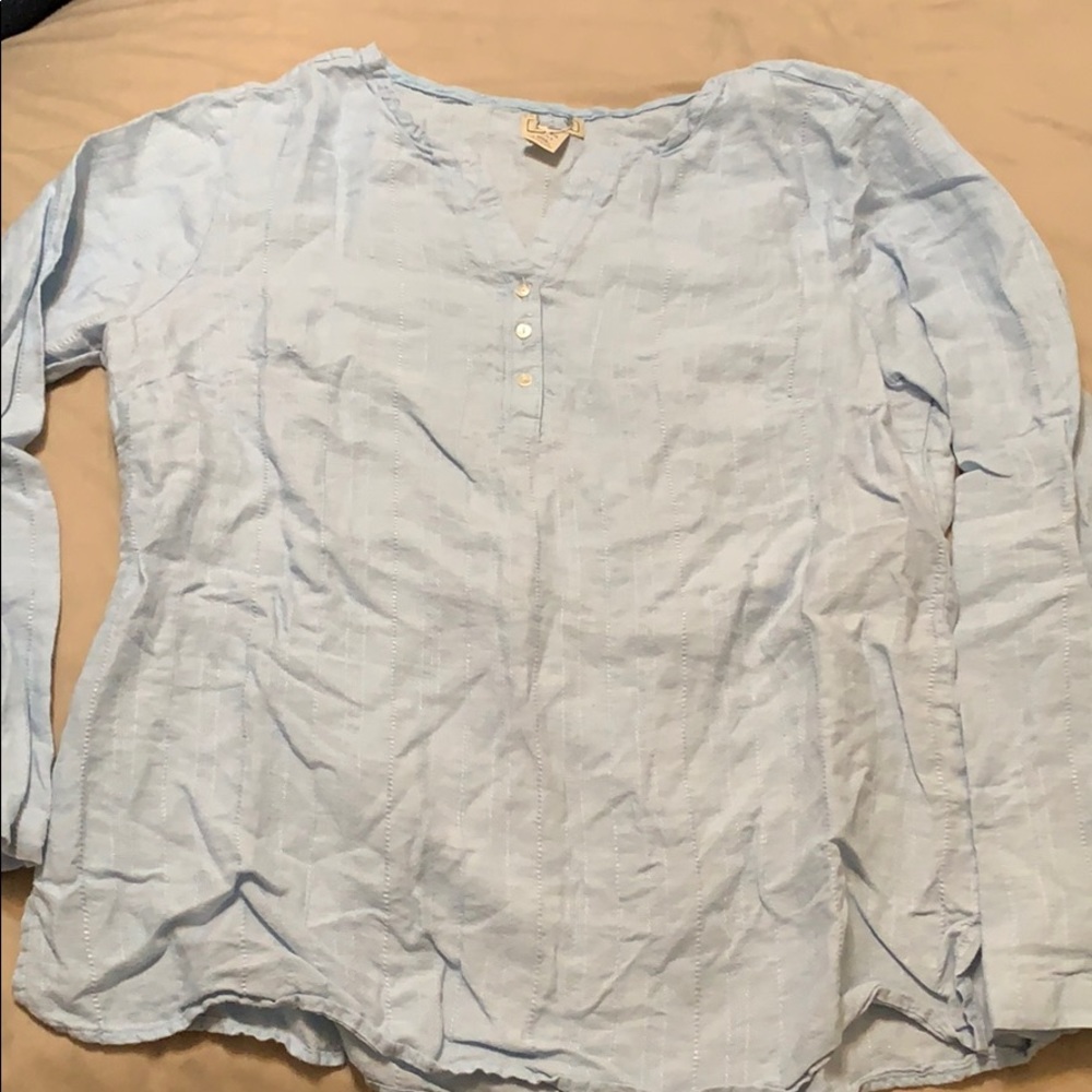 COPY - 3 for $10!     LL Bean Light Blue, 3/4 Sleeve Top